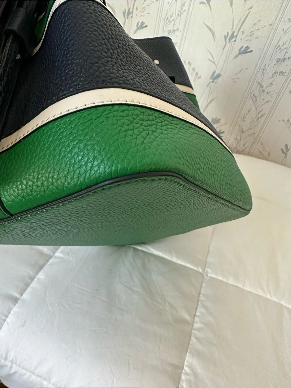 Kate Spade Striped Leather Bucket Bag